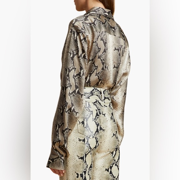 Khaite | The Argo Python Button-Up Shirt - Picture 3 of 4